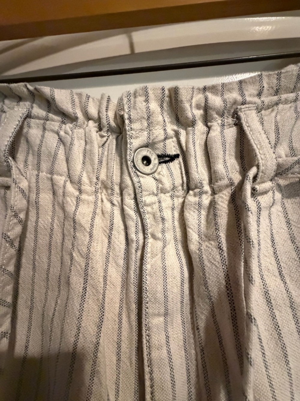 Rag & Bone Linen Blend Hi-Rise Pants Size 25 Striped Cotton Hemp Straight Leg - Picture 4 of 7